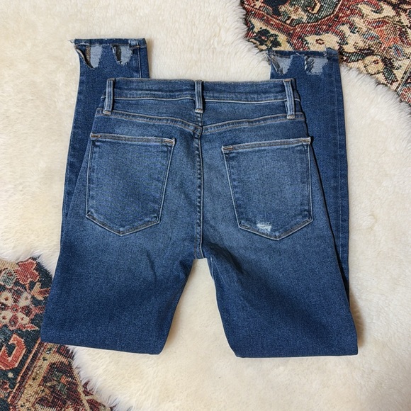 Dark Blue Frame Denim Jeans - Picture 4 of 5